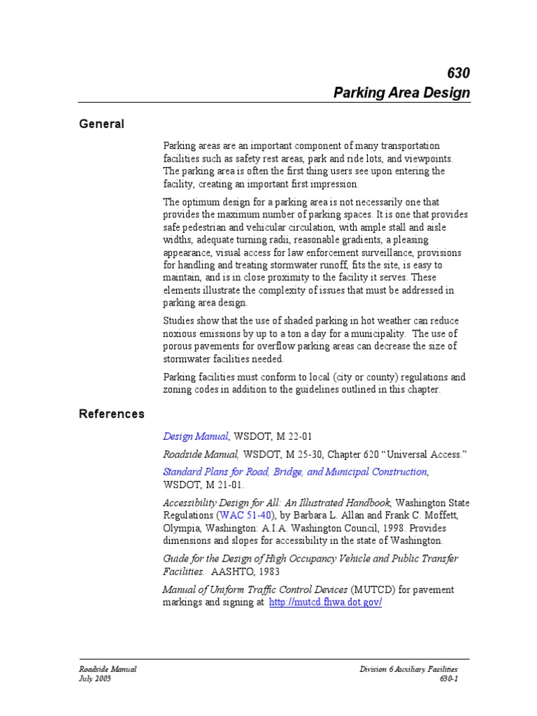 Parking Area Design | PDF | Road Surface | Pedestrian Crossing
