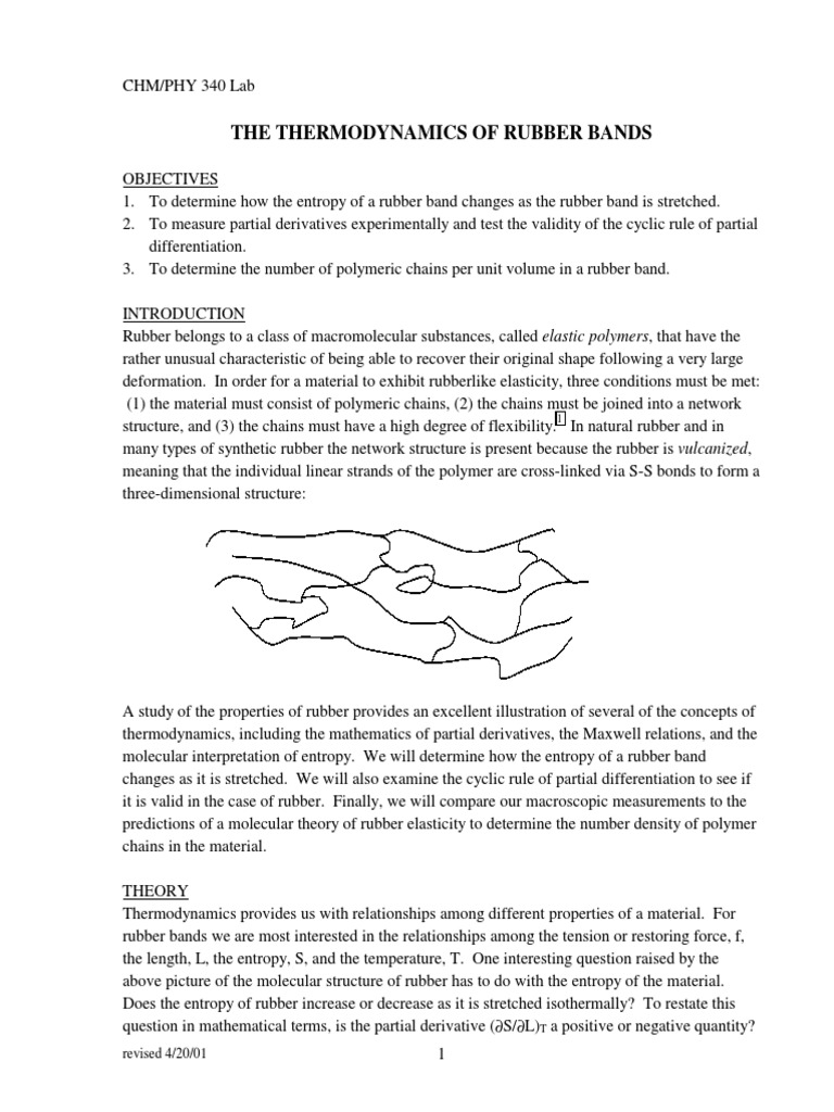 Rubber Band PDF Polymers Entropy