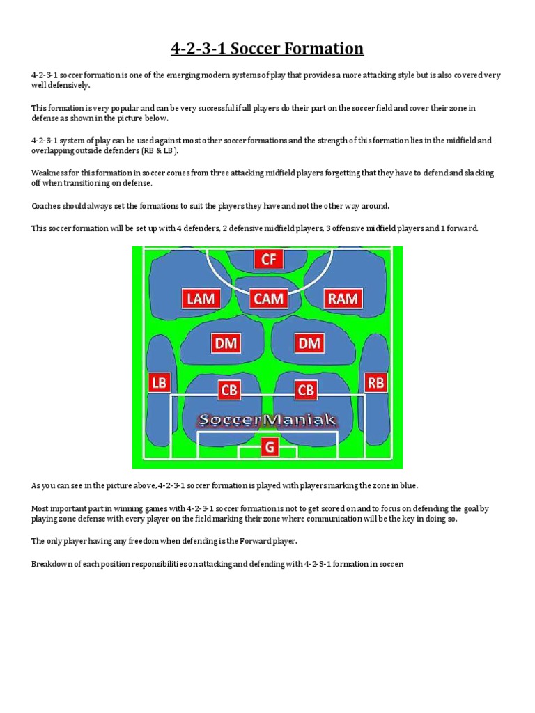 4-2-3-1 Soccer Formation Breakdown | PDF | Forward (Association ...