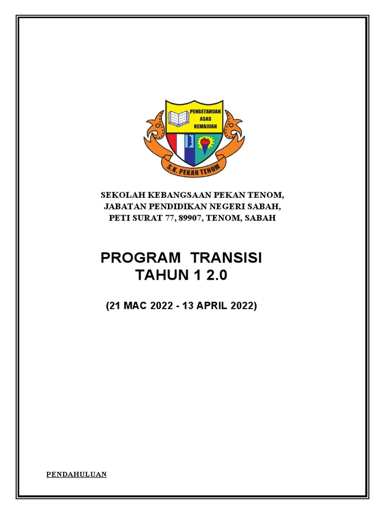 Contoh Kertas Kerja Ptts2.0 | PDF