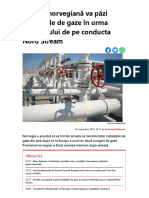 Armata Norvegiană Va Păzi Instalațiile de Gaze În Urma Incidentului de Pe Conducta Nord Stream - Capital