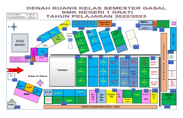 Denah Ruang Kelas SMT GSL SMKN 1 Grati 2022 PDF
