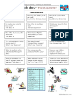 Speaking and listening - Elementary to Intermediate transport conversation cards