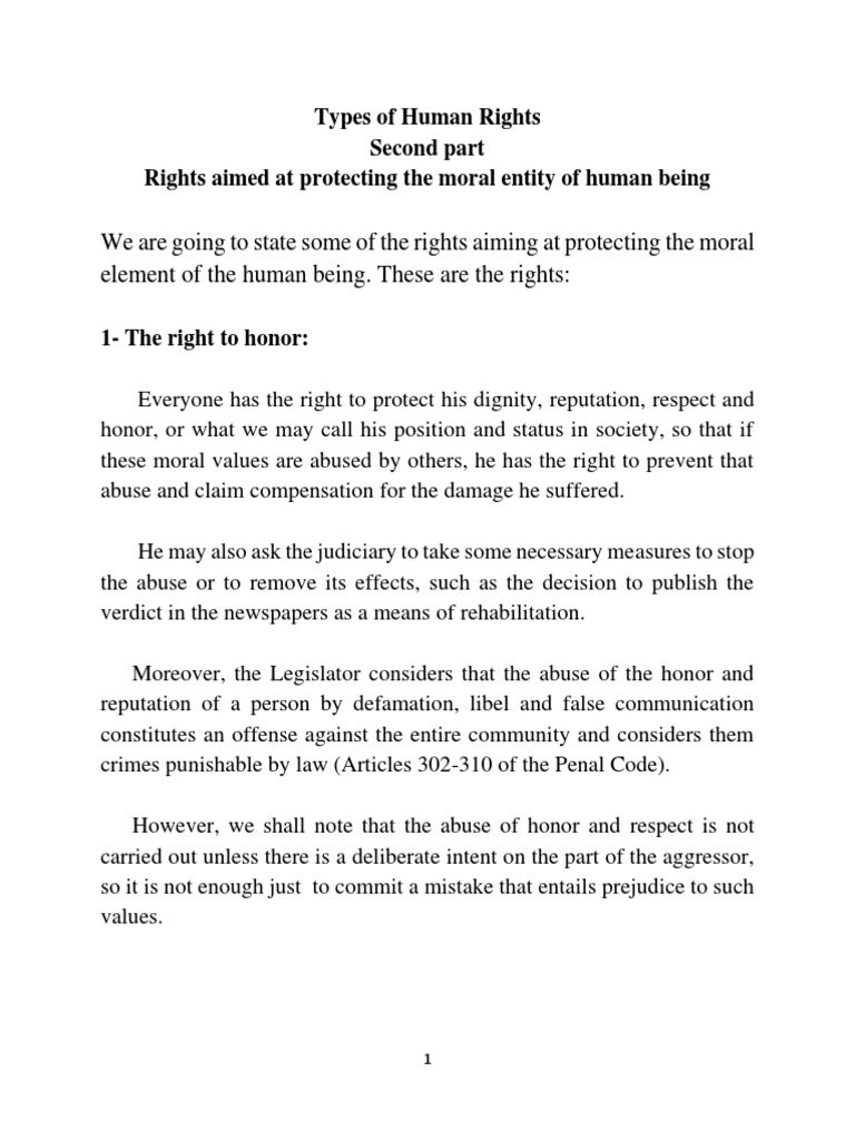 Moral Element PDF Defamation Privacy