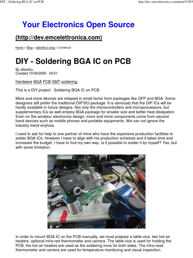 DIY BGA IC Soldering Guide for PCB | PDF | Printed Circuit Board ...