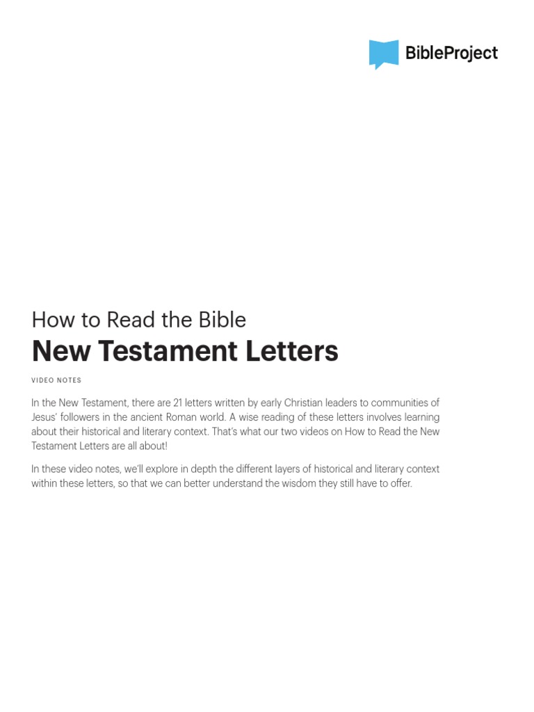 Understanding New Testament Letters | PDF | Jesus | Covenant (Biblical)