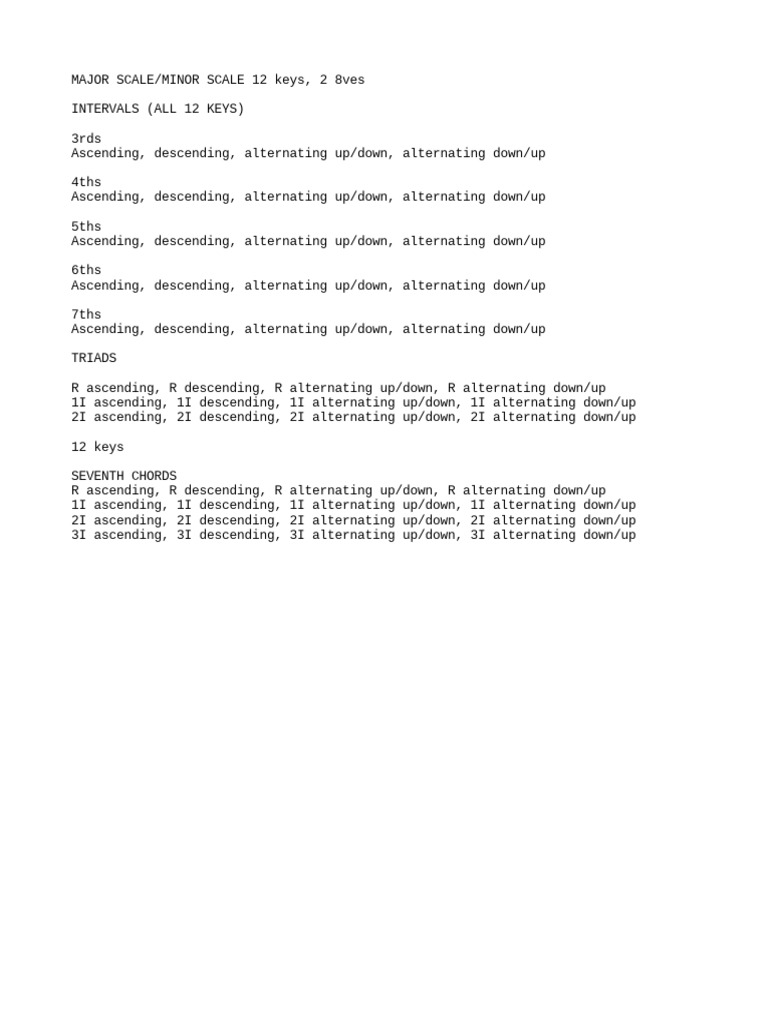Bass Practice Scale PDF
