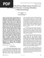 Perspectives of The Private High School Teachers On The Modular Distance Learning Modality A Phenomenology