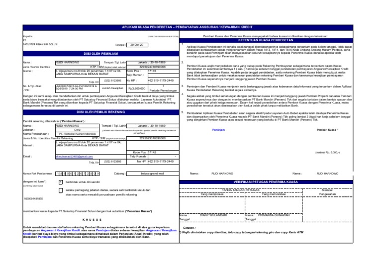 Format SI Bank Rudi | PDF