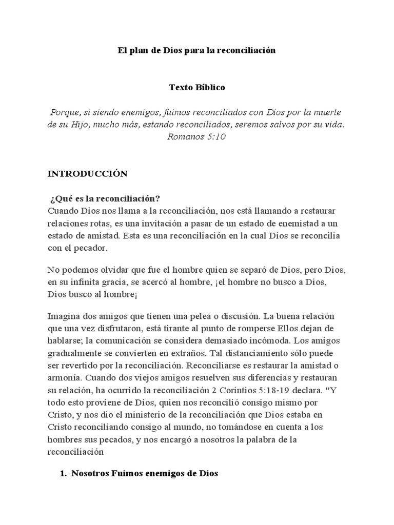Plan de Reconciliación con Dios | PDF | Cristo (título) | Jesús