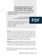 Principios Procesales Del Derecho en El Proceso de Franz Kafka. ¿Qué Tan Lejos Estamos Del Proceso Del Autor Austriaco?