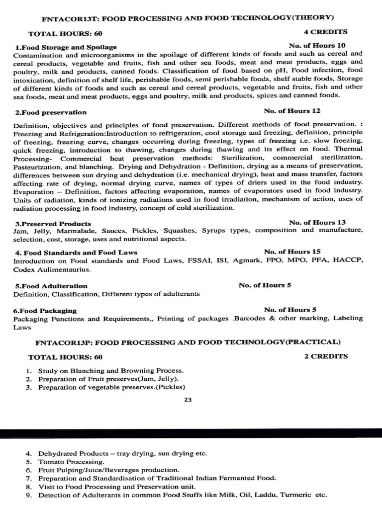 Food Processing and Technology Overview | PDF