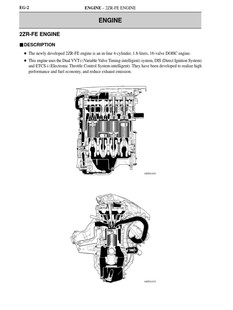 Toyota 2ZR-FE Engine Specifications | PDF | Piston | Internal ...