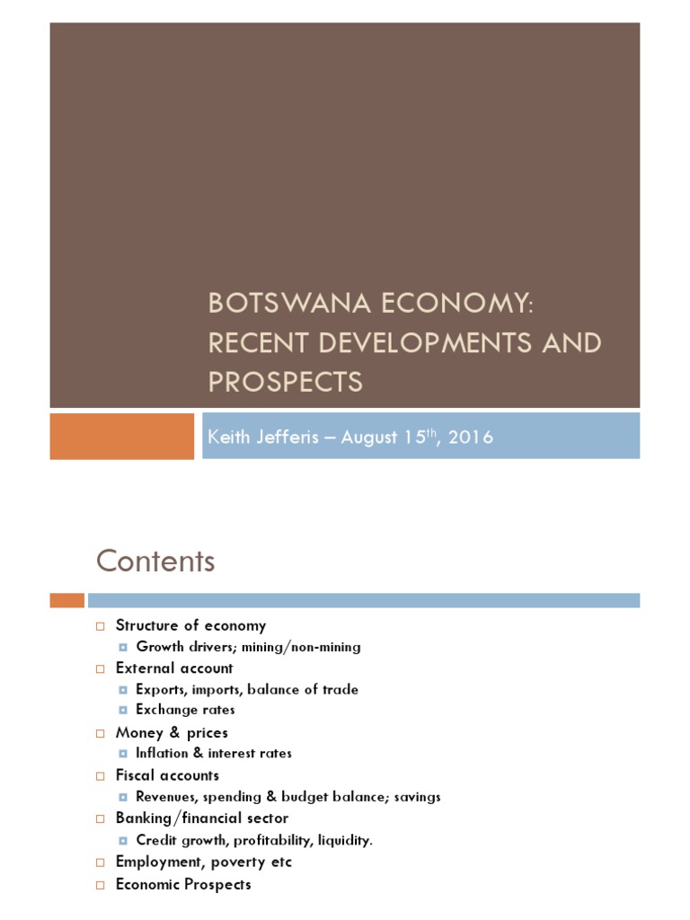Botswana Economy Recent Developments And Prospects Pdf Inflation
