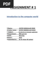 Computer Assignment No 1