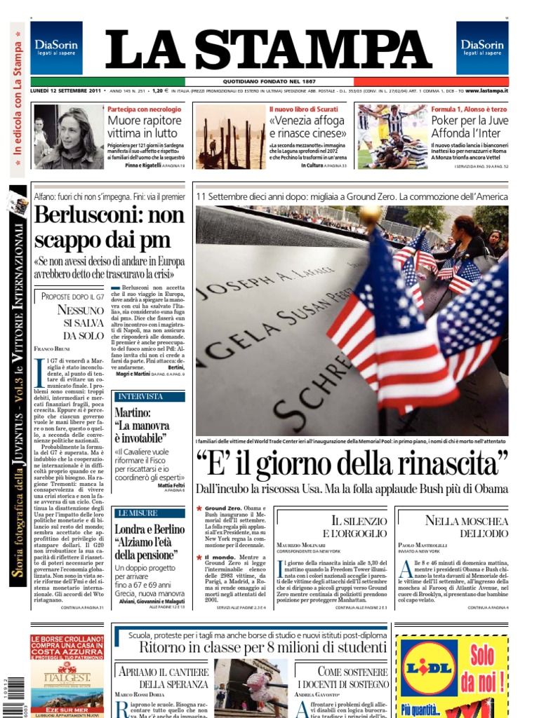 La Stampa 12 09 11 | PDF, image size:768x1024
