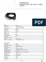 Photo-electric sensor data sheet with 10m sensing range