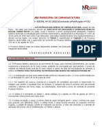 Processo Seletivo Prefeitura Caraguatatuba Cargos Ensino Médio Superior