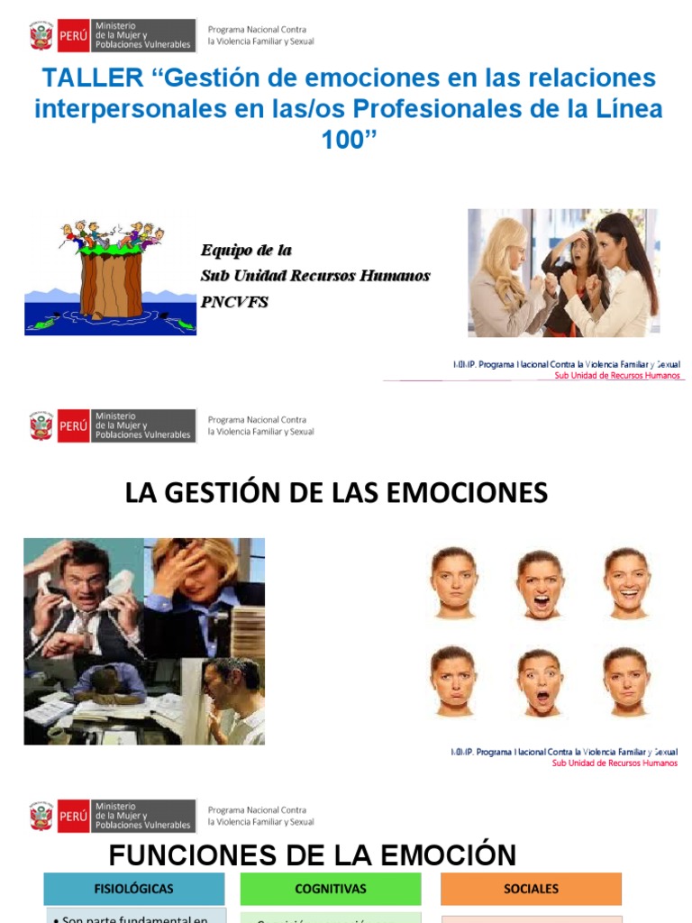 Taller Gestión de Las Emociones en Las Relaciones Interpersonales ...