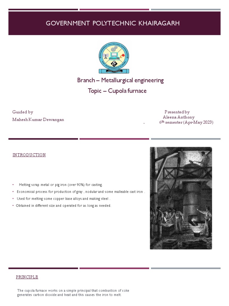 Cupola Furnace PDF Procedural Knowledge Chemical Substances