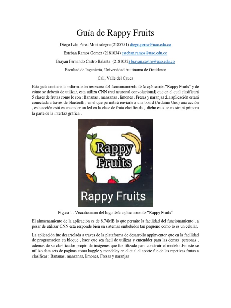 Clasificación de Frutas con CNN en Rappy Fruits | PDF | Red neuronal ...