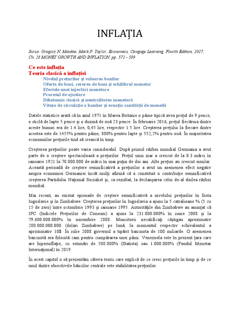 Curs 12 - Inflatia | PDF