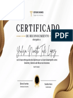 Certificado de Reconocimiento Diploma Graduación Elegante Profesional Blanco y Dorado
