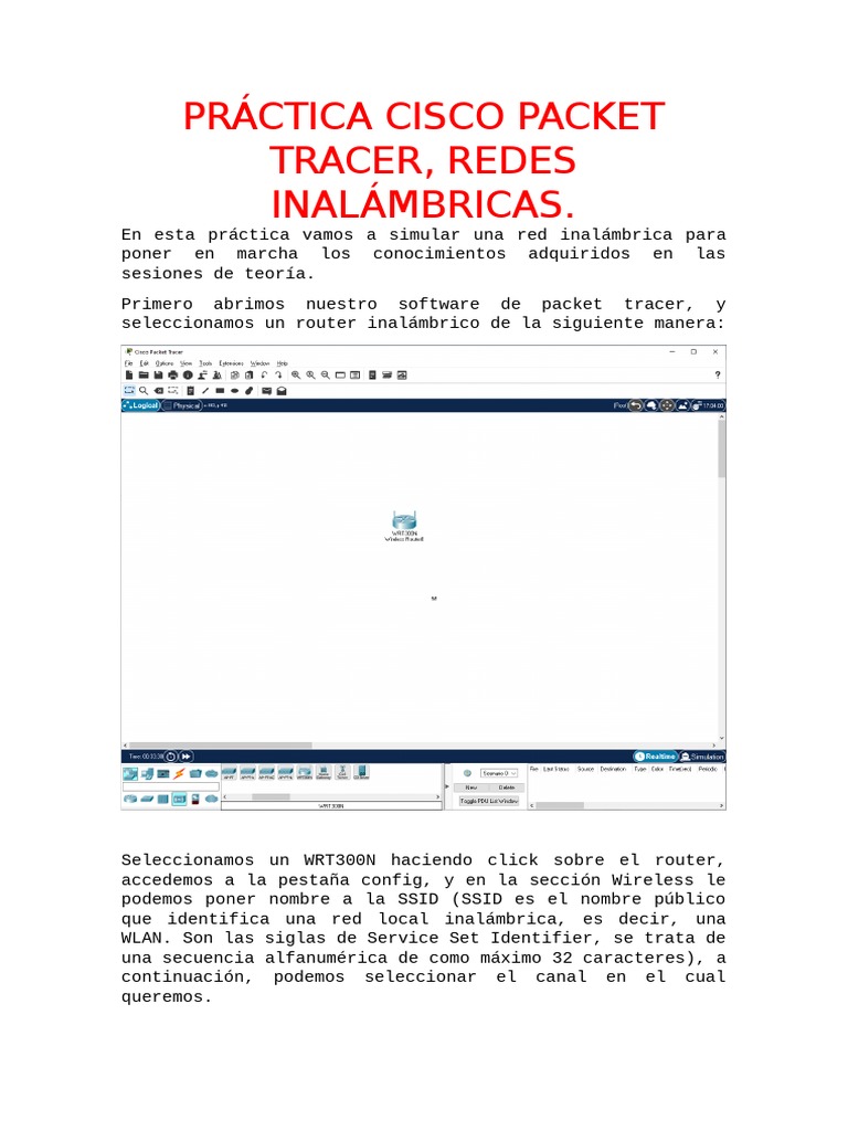 Simulación de Red Inalámbrica en Packet Tracer | PDF | Ieee 802.11 | Wifi