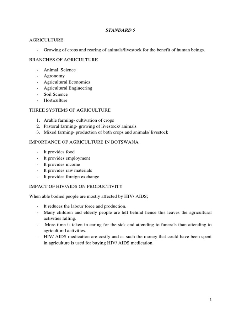 Standard 5 Agriculture Overview | PDF | Soil | Erosion