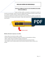 DDS - A Necessidade de Constatar Que A Lâmina Do Estilete Está Totalmente Recolhida