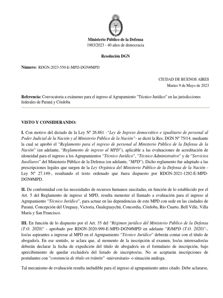 RDGN 2023 550 e MPD DGN | Descargar gratis PDF | Regulación | Judicaturas