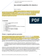 Historia Del Sistema Estatal Argentino de Ciencia y Tecnología - ECyT-ar