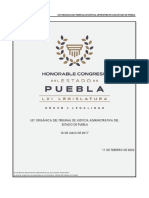Ley Organica Del Tribunal de Justicia Administrativa Del Estado de Puebla 11 Febrero 2022