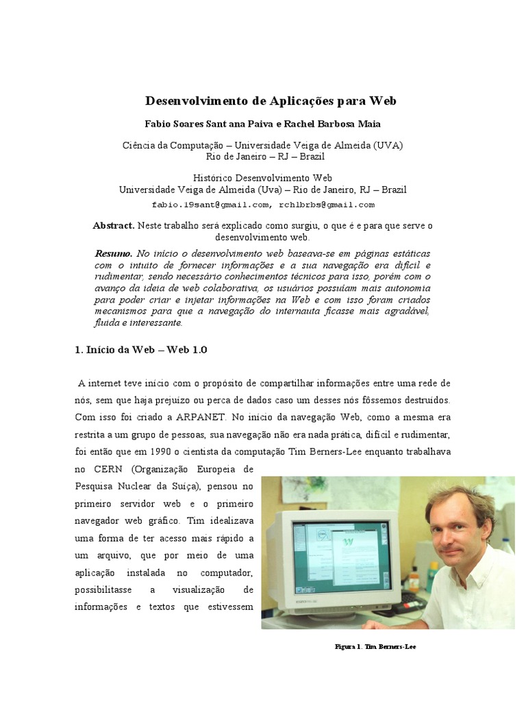 História do Desenvolvimento Web | PDF | Rede mundial de computadores ...