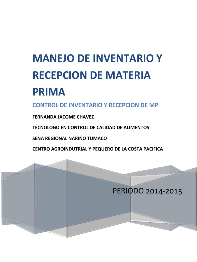 Manejo de Inventario y Recepcion de Materia Prima Manual | PDF ...