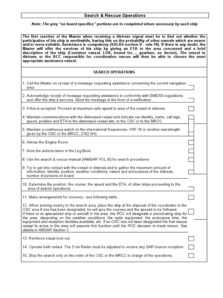 Em'cy-160-SAR Operations | PDF | Search And Rescue | Ships