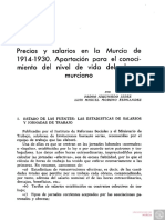 Precios y Salarios en La Murcia de 19141930. Aportacion para El Conocimiento Del Nivel de Vida D