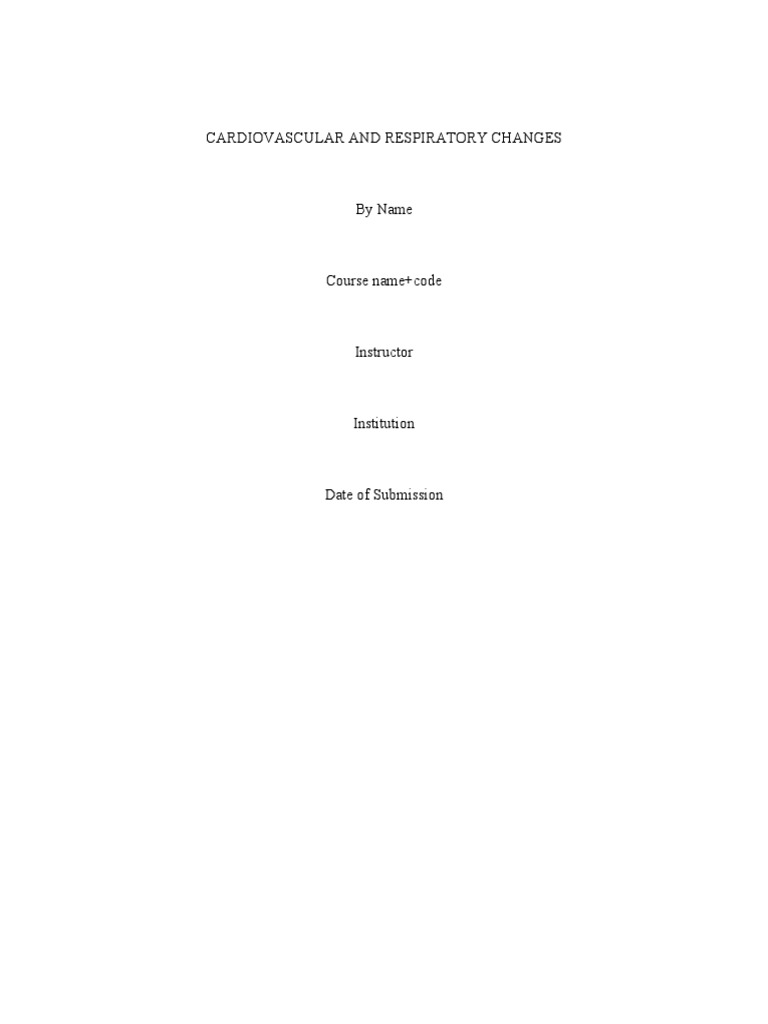 Cardiovascular and Respiratory Changes in Exercise | PDF | Respiratory ...
