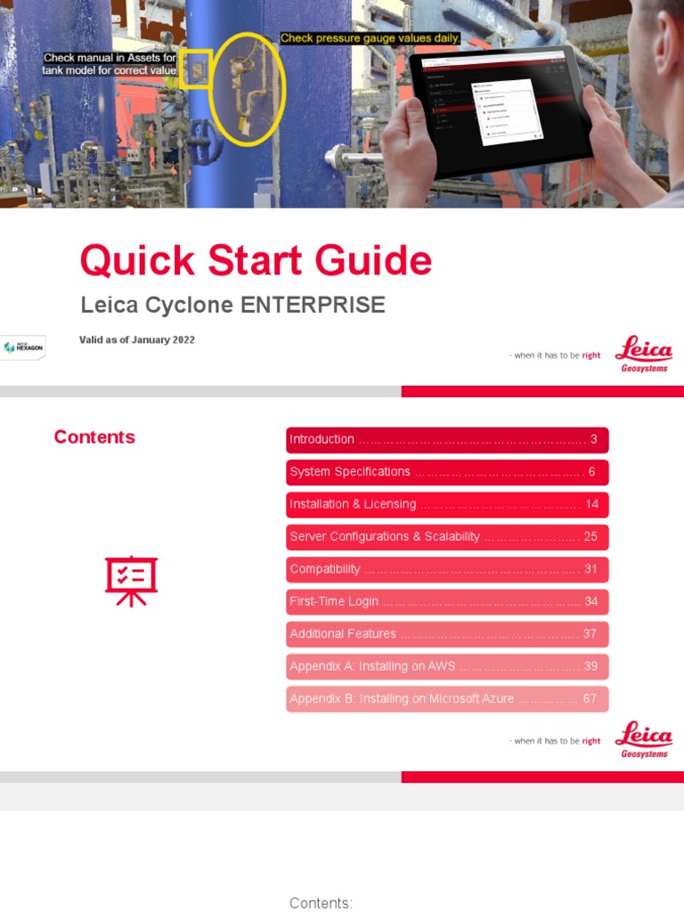 Leica Cyclone ENTERPRISE Quick Start Guide | PDF | Port (Computer ...