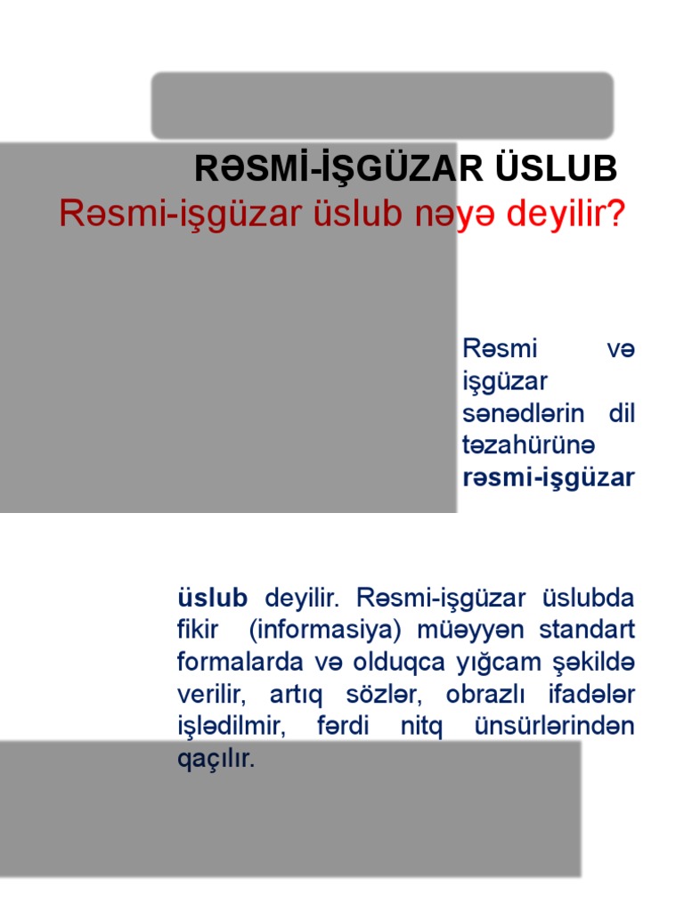 rəsmi işgüzar üslub. | PDF