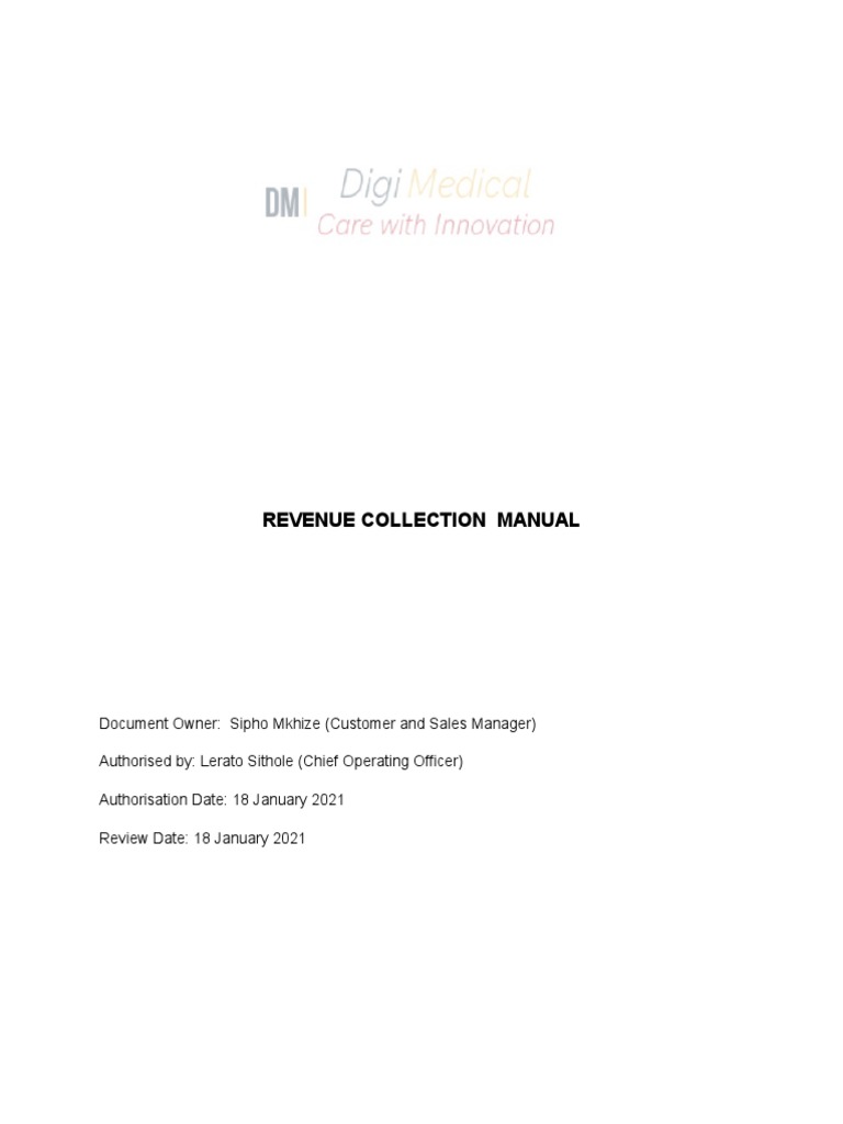 Revenue Collection Procedures Manual | PDF | Invoice | Credit