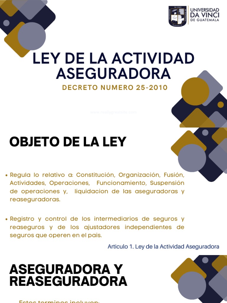 Ley de Actividad Aseguradora | PDF | Seguro | Reaseguro