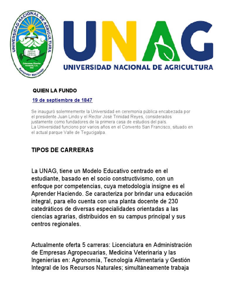 Quien La Fundo Unag | PDF | Agronomía | Medicina Veterinaria, image size:768x1024