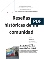 Reseña Histórica de La Comunidad San Agustín