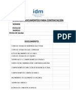 Check List Documentos para Contratación