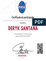 Certificado participação Live NASA