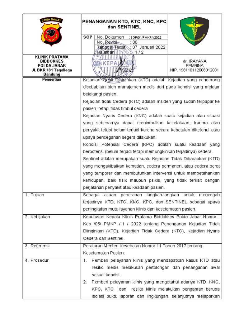 Penanganan KTD, KTC, KNC, KPC | PDF | Sains & Matematika