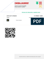 Este Es Tu Pedido N. ORDEN: 132961: Fecha de Creación: 6 Marzo 2023