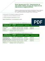 Lugares de Producción Habiltados Por El ICA. PIMIENTON