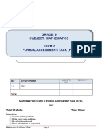 Mathematics GR 9 Test Term 2 FAT 2.1